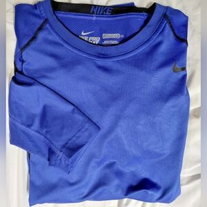 Nike Pro Combat Blue Long Sleeve T-Shirt